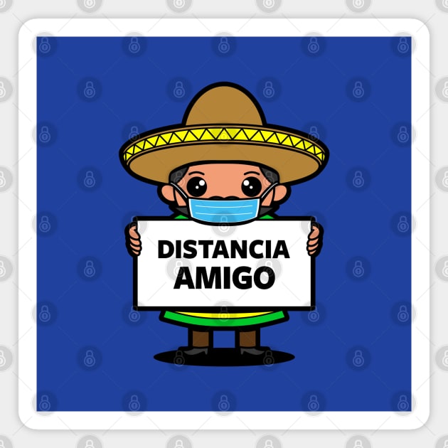 Funny Kawaii Social Distancing Mexican Cartoon Magnet by BoggsNicolas